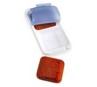 PrepWorks PKS-725 Dishwasher Safe 1 Cup 4 Serving Leftover Soup & Food Storage Freezer Pod Tray with Silicone Lid, Blue & White