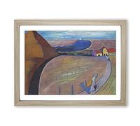 Prerow Station By Marianne Von Werefkin Classic Painting Framed Print | A2 Oak Framed Wall Art | Ready to Hang | Classic Historical Picture | Living Room Bedroom Lounge Office