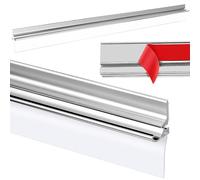PRERUICHI 32" Chrome Framed Shower Door Replacement Drip Rail with Shower Door Bottom Sweep and 2 Applied Mounting Tape (32inch)