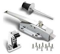 Preruner Freezer Door latches, 0058 Safeguard Radial Latch Complete Latch Kit, Walk in Cooler Door Handle, Offset -1/8 in to 1/4 in(Flush) and 5.9" Solid Metal Interior Release Handle, with Key
