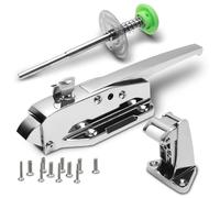 Preruner New Upgraded Walk in Cooler Door Handle, Walk in Cooler Door Closer Complete Latch Kit, Cooler Door Radial Latch, Offset -1/5 In-3/5 in(Offset) and 5.9" Solid Metal Interior Release Handle