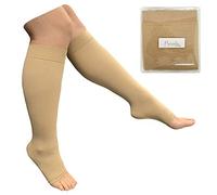 Presadee Open Toe 8-15 mmHg Mild Compression Leg Calf Relief Traditional Sock (Nude, 2X-Large)