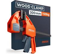 Presch Clamp 300mm - Wood Clamp with 150 kg Clamping Force for immediate Fixing - Highly Stable Thanks to Carbon Steel & Glass Fibre Reinforced housing - Quick Release clamp with Spreading Function