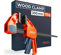 Presch Clamp 300mm - Wood Clamp with 75 kg Clamping Force for immediate Fixing - Highly Stable Thanks to Carbon Steel & Glass Fibre Reinforced housing - Quick Release clamp with Spreading Function