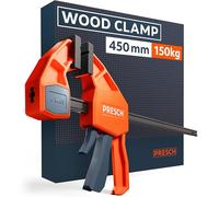 Presch Clamp 450mm - Wood Clamp with 150 kg Clamping Force for immediate Fixing - Highly Stable Thanks to Carbon Steel & Glass Fibre Reinforced housing - Quick Release clamp with Spreading Function