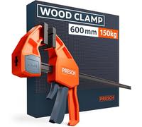 Presch Clamp 600mm - Wood Clamp with 150 kg Clamping Force for immediate Fixing - Highly Stable Thanks to Carbon Steel & Glass Fibre Reinforced housing - Quick Release clamp with Spreading Function