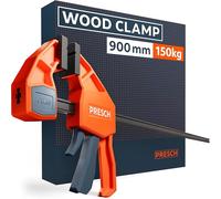 Presch Clamp 900mm - Wood Clamp with 150 kg Clamping Force for immediate Fixing - Highly Stable Thanks to Carbon Steel & Glass Fibre Reinforced housing - Quick Release clamp with Spreading Function