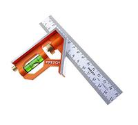 Presch Combination Square 150mm Metric - Accurate Universal Adjustable Carpenter Square with Stainless Metal Stop Ruler and Scribing Tool - Professional Measuring Tool