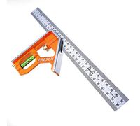 Presch Combination Square 300mm Metric - Accurate Metal Carpentry Square with Stop Ruler and Scribing Tool