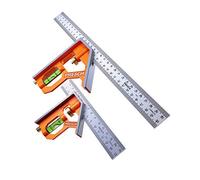 Presch Combination Square Set - 150mm & 300mm Metric - Two Accurate Metal Carpenters Tools with Ruler - Precisely finished Measuring Tool - Try Squares