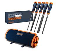 PRESCH File Set 5 pcs with Bag - High Quality Metal File Set in lat, Half Round, Round, Triangular and Square - Professional Metal Files for Steel, Plastic and Wood