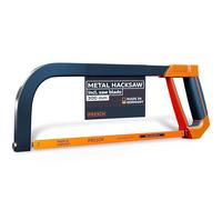 Presch Hacksaw 300mm - BI-Metal Saw Blade for Precise Cuts - 90° Rotating Blade for Horizontal & Vertical Cuts - Ergonomic Handle with Tension Key