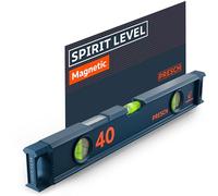 Presch Magnetic Spirit Level 40cm - Shatterproof Vial with Gradient Markings - Vertical Viewing Window - Innovative Anti-Slip end caps - Precision Measuring Surface