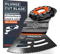 Presch Plasterboard Multitool Blade 40x32mm - Starlock multitool blade for tool-free replacement - Clean, precise cuts thanks to asymmetrical Dual-Tec design - Precise oscillating accessories