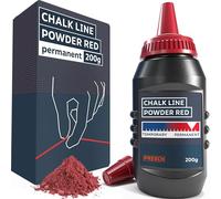 PRESCH Red Powder Bottle 200 g - Clear and visible lines thanks to the intense red colour - Weatherproof chalk for outdoor use - Chalk to be assembled in powder
