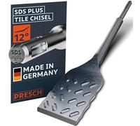 Presch SDS-Plus Tile Chisel - Extra Long (250mm) - Extremely Durable Edge (50mm Wide) - Angled for Easy Tile Removal - Chisel Made of high-Performance Steel for Powerful Strikes