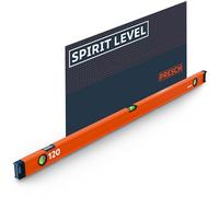 Presch Spirit Level 120cm - Shatterproof Vial with 2% Gradient - Vertical Viewing Window - Innovative Anti-Slip end caps - Precision Measuring Surface