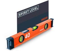 Presch Spirit Level 40cm - Shatterproof Vial with 2% Gradient - Vertical Viewing Window - Innovative Anti-Slip end caps - Precision Measuring Surface