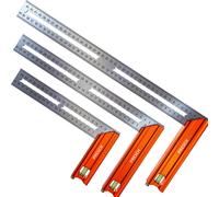 Presch Try Square Set | 200mm, 300mm & 400mm | All-in-One Compact Set | Includes rust-free marking gauge (20cm, 30cm & 40cm), level & scribing needle