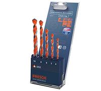 Presch Universal Drill Bit Set 5 pcs - Multifunctional Drill Bits for Metal, Wood, Concrete, Masonry, Tiles, Plastic - High-Speed Ultimate Drill Bits with Cylinder Shaft - Ø 4-10mm