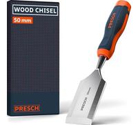 Presch Wood Chisel 50mm - Perfectly Polished for immediate use - for Professionals with 25° Angle - Robust Metal Impact Cap for Long-Lasting use - Ergonomic Handle for a Secure Hold