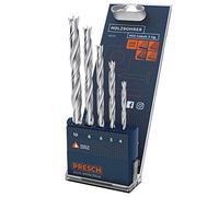 Presch Wood Drill Bit Set HSS Cobalt 5 pcs - Cobalt Alloyed HSS Wood Drill Bits for All Types of Wood - Durable Professional Wood Twist Drill Bit Set - Cobalt Drill Bit Set Ø 3-10mm