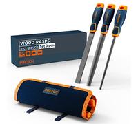 PRESCH Wood Rasp Set 3pcs. with Bag - Wood Rasp Set in lat Butt, Half Round and Round File - Professional Cut 2 Files in 200mm Lenght