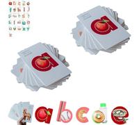 Preschool Alphabet Tool - 26 Pcs ABC Learning Cards with Pictograph Mnemonic - Learn Letter Sounds Up to 2X Faster - Embedded Pictograph Mnemonic Alphabet Flash Cards (2 Pcs, A)