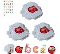 Preschool Alphabet Tool - 26 Pcs ABC Learning Cards with Pictograph Mnemonic - Learn Letter Sounds Up to 2X Faster - Embedded Pictograph Mnemonic Alphabet Flash Cards (3 Pcs, A)