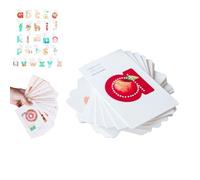 Preschool Alphabet Tool,Embedded Pictograph Mnemonic Alphabet Flash Cards,Learn Letter Sounds up to 2X Faster,26 Pcs ABC Vocabulary Flashcards,Learn Letters and Sounds Fast (1 Set)