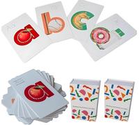 Preschool Alphabet Tool,Letters Flash Cards,Learn Alphabet Sounds 2x Faster,26 Pcs Abc Vocabulary Flashcards,Read And Rhyme Flip Books,Reading Games,2PCS