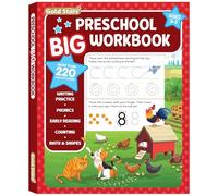 Preschool Big Workbook Ages 3 - 5: 220+ Activities, First Writing, Phonics, First Math and Counting (Gold Stars Series)