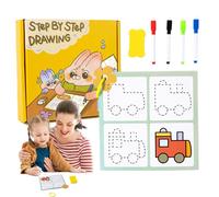 Preschool Dry Erase Workbooks, Tracking Book,Dry Erase Learning Board Book - Novelty Stick Figure Drawing Exercise Card, Preschool Workbook