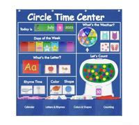 Preschool Educational Tool with 221 Activity Cards(Blue) | 221 cards included, covers time weather shapes colors, interactive preschool learning, for durable design