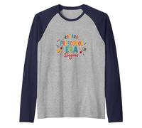 Preschool Era Begins: Colorful Learning Adventure Raglan Baseball Tee, Men, Navy/Athletic Heather, S