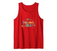 Preschool Era Begins: Colorful Learning Adventure Tank Top, Men, Red, XL