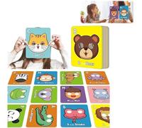 Preschool Flash Cards Set 26 PCS Alphabet ABC Flash Cards with Animal Masks Learning Cognitive Toys Animal Flashcard Early Educational Learning Card Toy Interactive Education Tool (2)