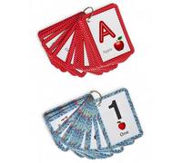 Preschool Flash Cards Set for Toddlers - ABC Letters & 123 Numbers with Fun Borders | Early Learning Flashcards for Kids Ages 6m+ | Educational Cards for Boys & Girls with Ring