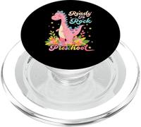 Preschool Girl Dinosaur Dino Back To School Cartoon Pink PopSockets PopGrip for MagSafe