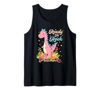 Preschool Girl Dinosaur Dino Back to School Cartoon Pink Tank Top
