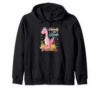 Preschool Girl Dinosaur Dino Back To School Cartoon Pink Zip Hoodie