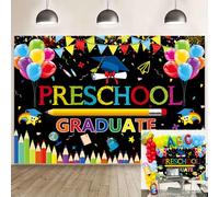 Preschool Graduate Backdrop Kindergarten Graduation 2025 Pre-K Congrats Grad Photography Background Class of 2025 Graduation Kids School Prom Party Decorations Background (8x6FT: 96x72 inch)