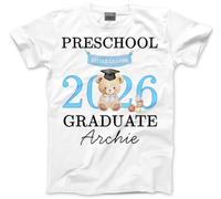 Preschool Graduation Tshirt - Personalised Preschool Graduates 2026 Top Toddlers & Kids Unisex T-Shirt - Custom Name Top Leaving Pre-School Nursery Starting School Last Day Tee