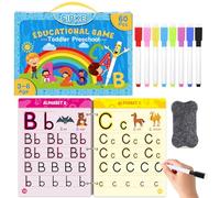 Preschool Handwriting Practice Book, Toddlers Preschool Learning Activities with 60 Pages Reusable Magic Practice Copybook for Kids, Educational Montessori Toys for 3 4 5 6 Year Old