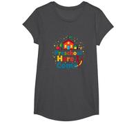 Preschool Here I Come! Colorful School Adventure T-Shirt, Girls, Dark Heather Grey, Large