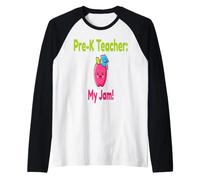 Preschool is My Jam Shirt 80s 90s Retro Teacher Style Raglan Baseball Tee
