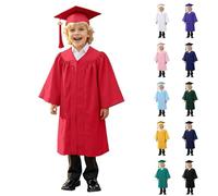 Preschool Kindergarten Graduation Gown and Cap Unisex Boys Girls Suit Graduation Bachelor Stage Performance Gown with Tassel Hat 2pcs for Kids Children's Robe Gown and Accessories