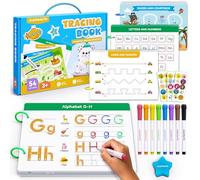 Preschool Learning Activities 54 Reusable Pages, Tracing Books for Kids Ages 3-5, Toddler Activities Busy Book, Handwriting Practice Kindergarten Workbooks, Educational Toys for 3 4 5 Year Old