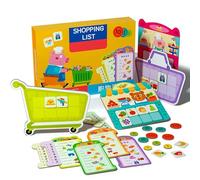 Preschool Learning Game - Mini Grocery Cart Play Set, Matching Memory Cards, Cognitive Skill Development Kit, Hands On Educational Activity, Board Game Collection | Engaging Interactive Toy for Toddle