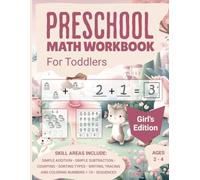 Preschool Math Workbook for Toddlers Ages 2-4 - Girl's Edition